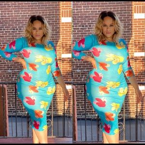 Blue /Floral plus size dress